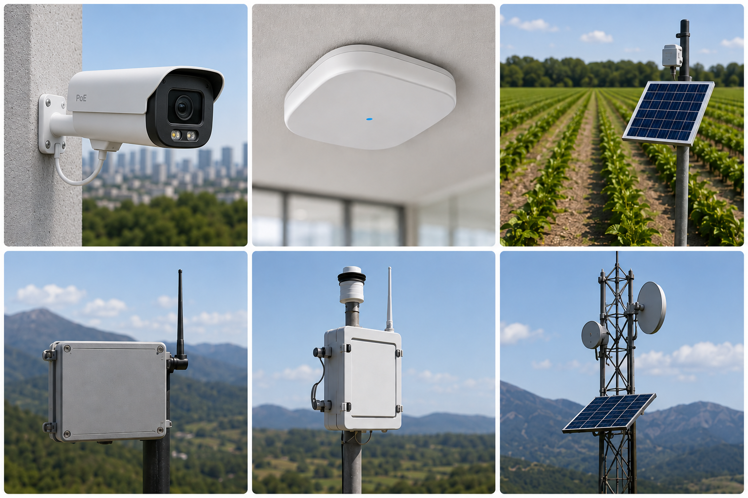 Collage of real world applications with WAVE PoE