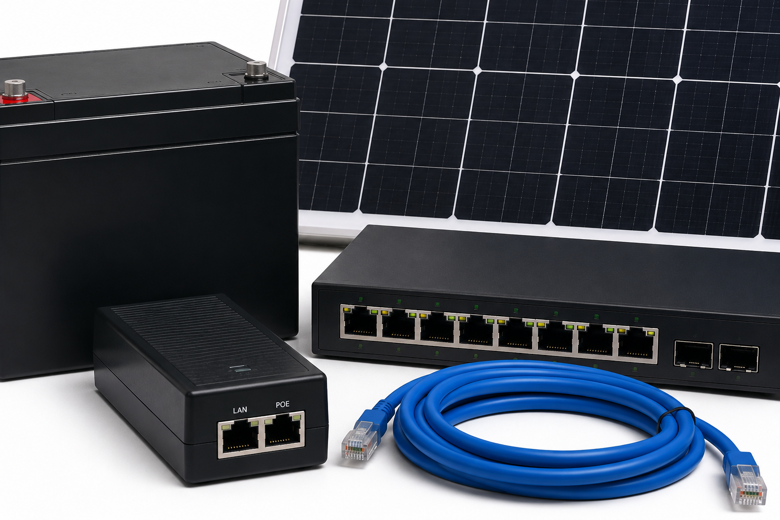 collage of WAVE PoE components