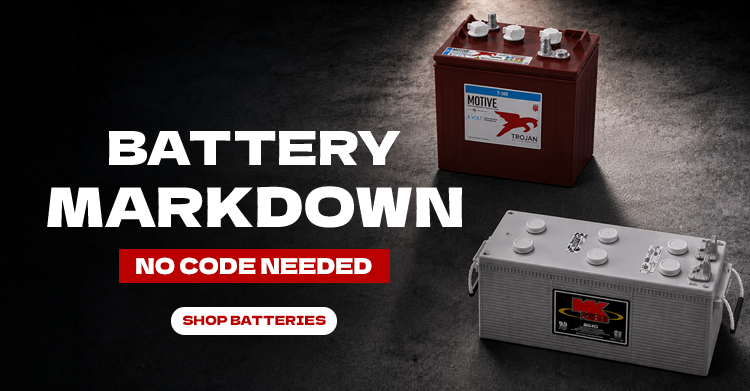 Battery markdown. No code needed. Shop batteries.